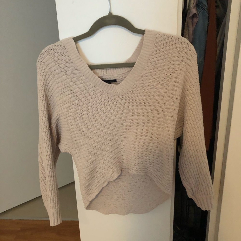 Chenille cropped sweater